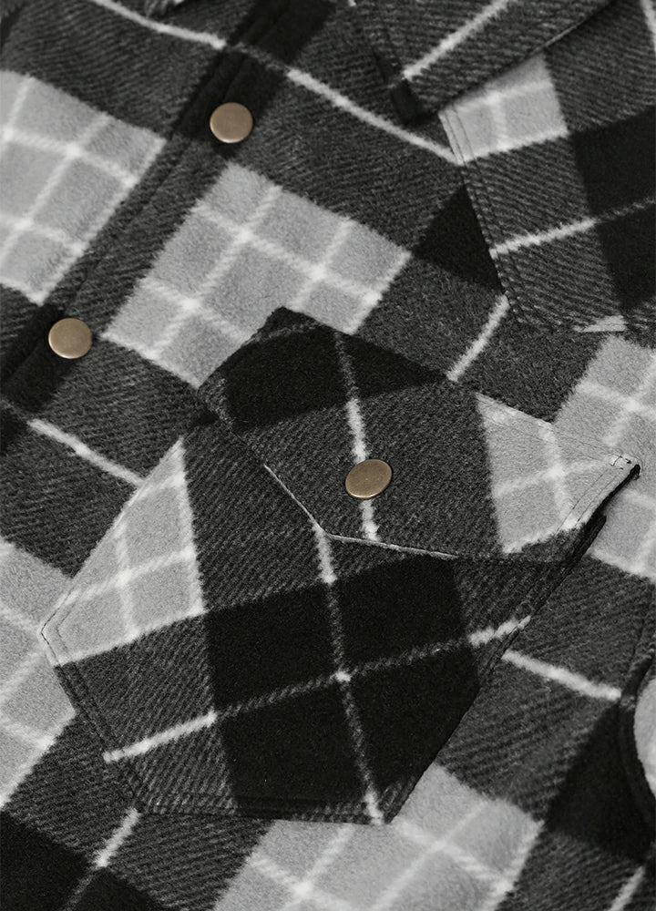 Men's Sherpa Lined Snap Button Shirt Jacket