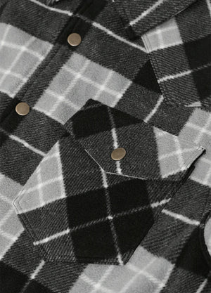 Men's Sherpa Lined Snap Button Shirt Jacket