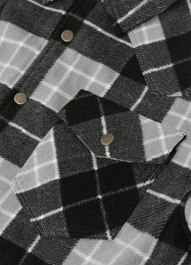 Men's Sherpa Lined Snap Button Shirt Jacket