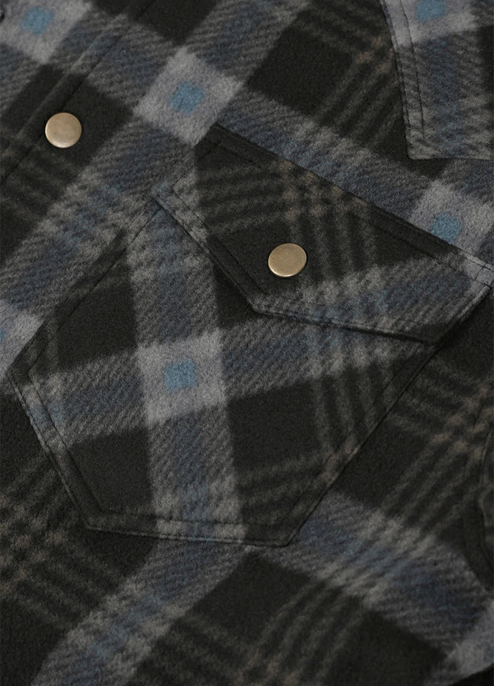Men's Sherpa Lined Snap Button Shirt Jacket