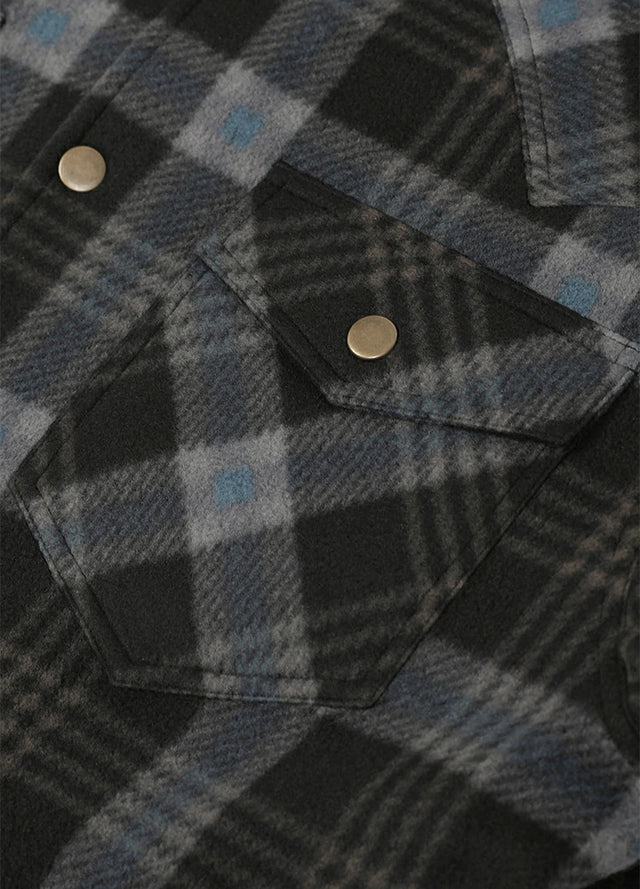 Men's Sherpa Lined Snap Button Shirt Jacket