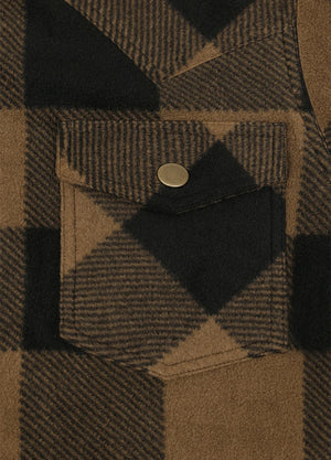 Men's Sherpa Lined Snap Button Shirt Jacket