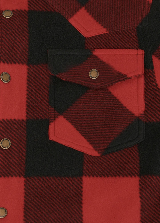 Men's Sherpa Lined Snap Button Shirt Jacket