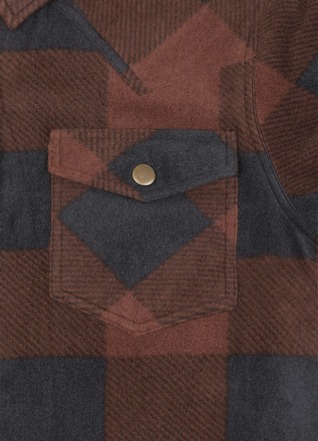 Men's Sherpa Lined Snap Button Shirt Jacket