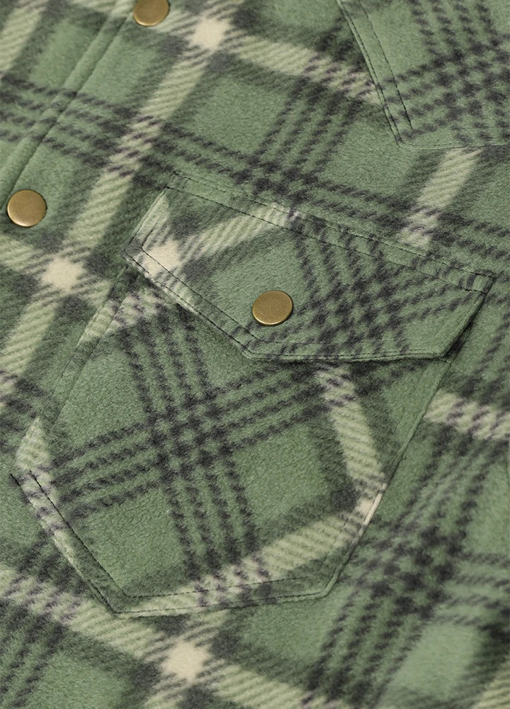 Men's Sherpa Lined Snap Button Shirt Jacket