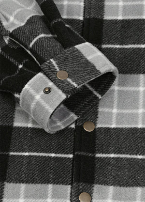 Men's Sherpa Lined Snap Button Shirt Jacket