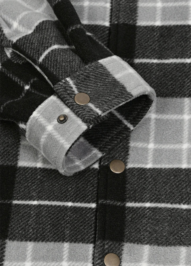 Men's Sherpa Lined Snap Button Shirt Jacket