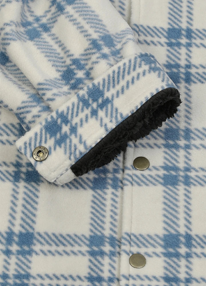 Men's Sherpa Lined Snap Button Shirt Jacket