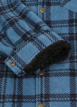 Men's Sherpa Lined Snap Button Shirt Jacket