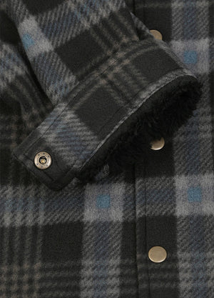 Men's Sherpa Lined Snap Button Shirt Jacket