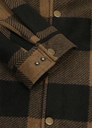 Men's Sherpa Lined Snap Button Shirt Jacket
