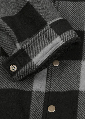 Men's Sherpa Lined Snap Button Shirt Jacket
