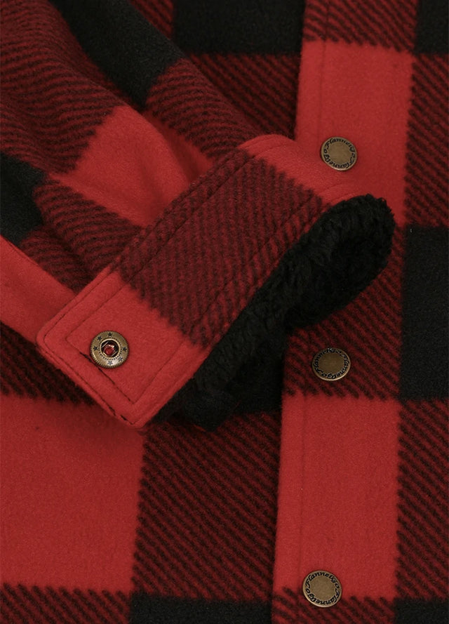 Men's Sherpa Lined Snap Button Shirt Jacket