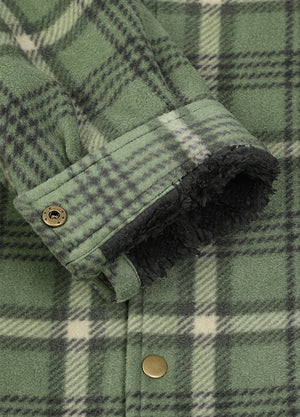 Men's Sherpa Lined Snap Button Shirt Jacket