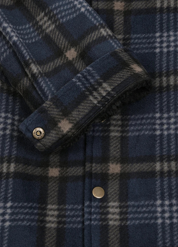 Men's Sherpa Lined Snap Button Shirt Jacket