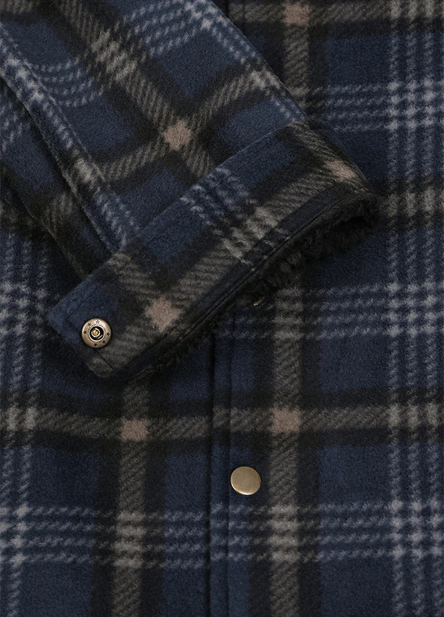 Men's Sherpa Lined Snap Button Shirt Jacket
