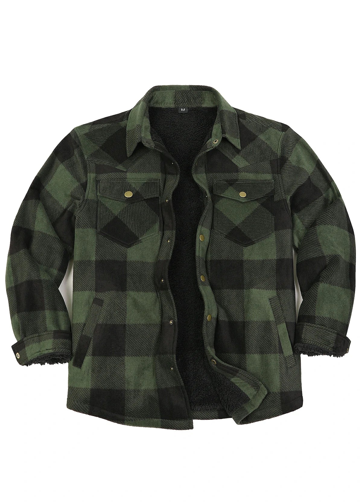 Men's Sherpa Lined Snap Button Shirt Jacket