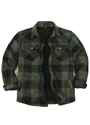 Men's Sherpa Lined Snap Button Shirt Jacket