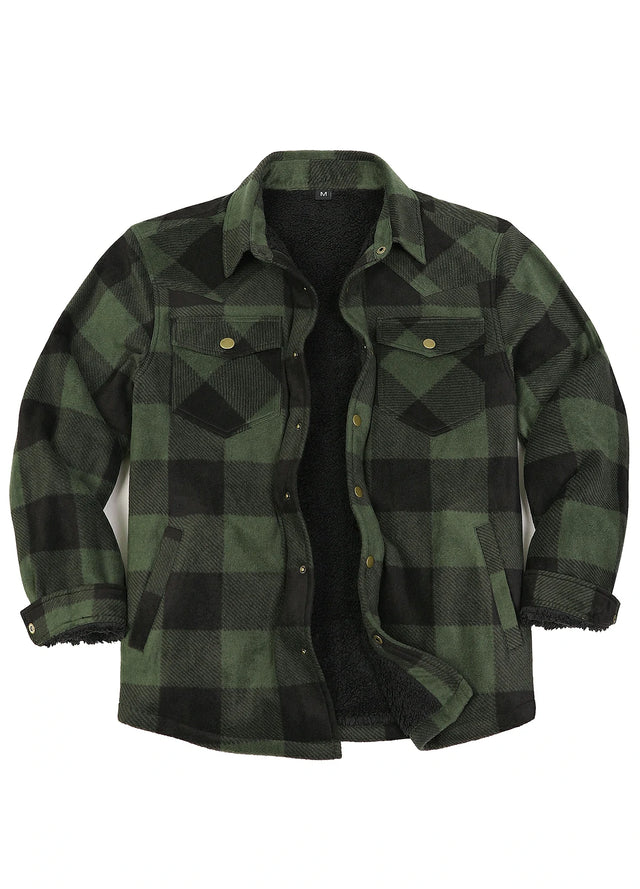 Men's Sherpa Lined Snap Button Shirt Jacket