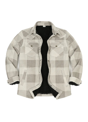 Men's Sherpa Lined Snap Button Shirt Jacket