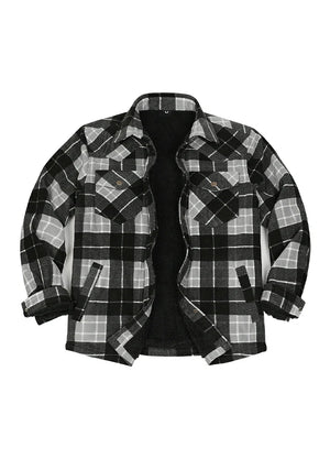 Men's Sherpa Lined Snap Button Shirt Jacket