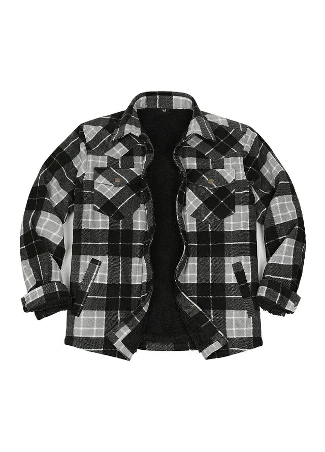 Men's Sherpa Lined Snap Button Shirt Jacket