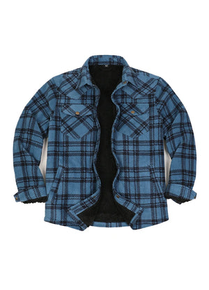 Men's Sherpa Lined Snap Button Shirt Jacket