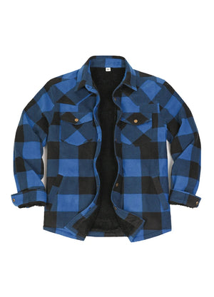 Men's Sherpa Lined Snap Button Shirt Jacket