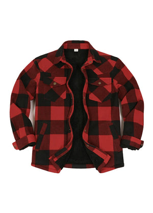 Men's Sherpa Lined Snap Button Shirt Jacket
