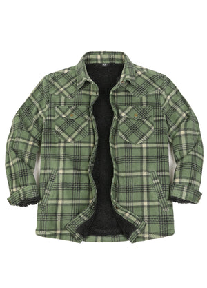 Men's Sherpa Lined Snap Button Shirt Jacket