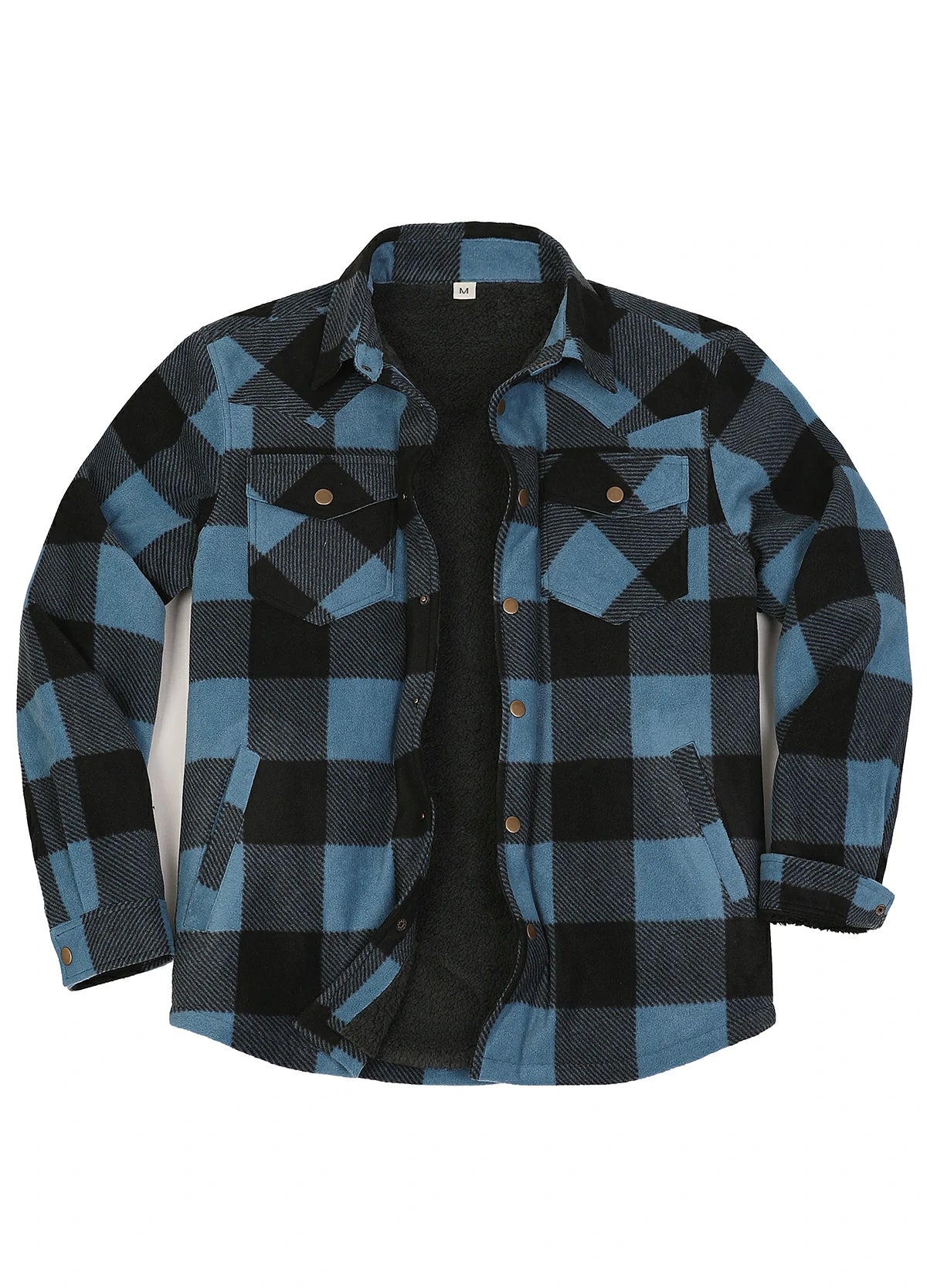 Men's Sherpa Lined Snap Button Shirt Jacket