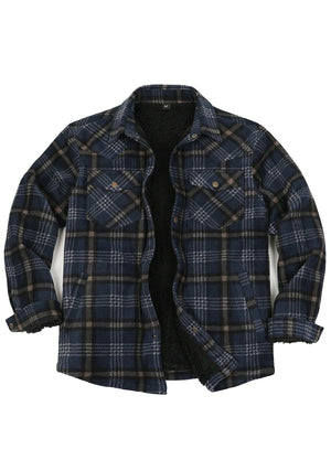 Men's Sherpa Lined Snap Button Shirt Jacket