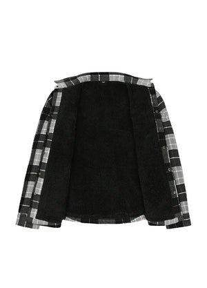 Men's Sherpa Lined Snap Button Shirt Jacket