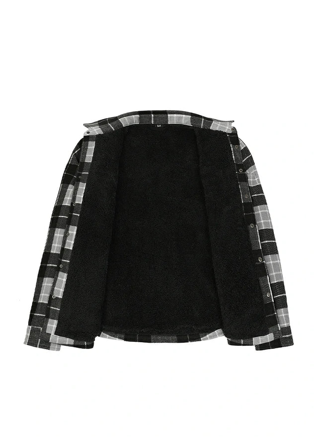 Men's Sherpa Lined Snap Button Shirt Jacket