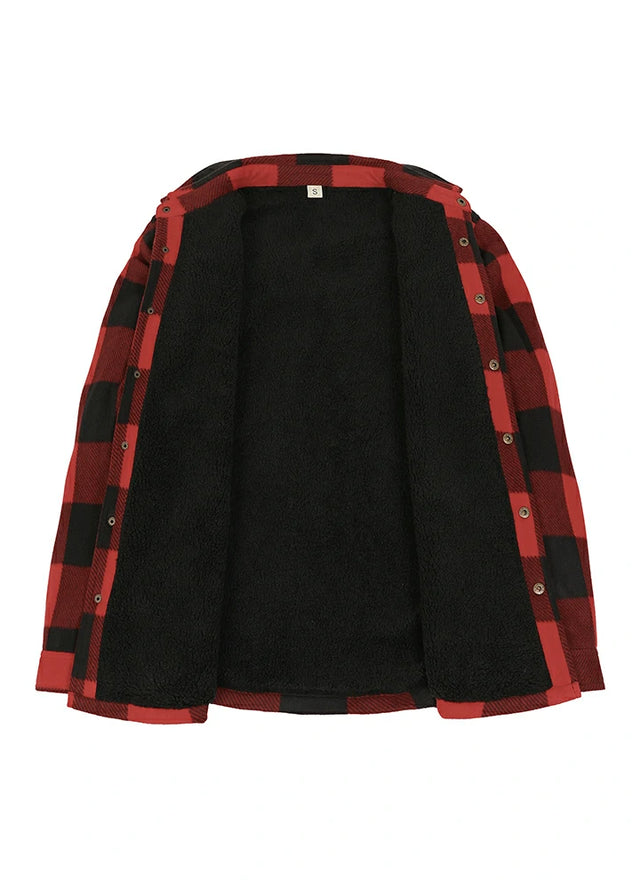 Men's Sherpa Lined Snap Button Shirt Jacket