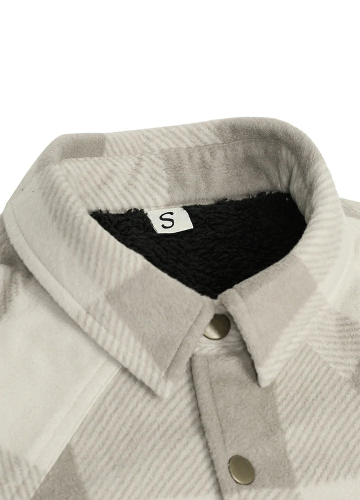 Men's Sherpa Lined Snap Button Shirt Jacket