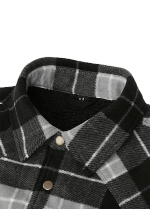 Men's Sherpa Lined Snap Button Shirt Jacket