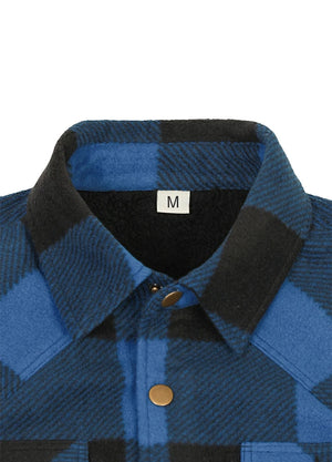 Men's Sherpa Lined Snap Button Shirt Jacket
