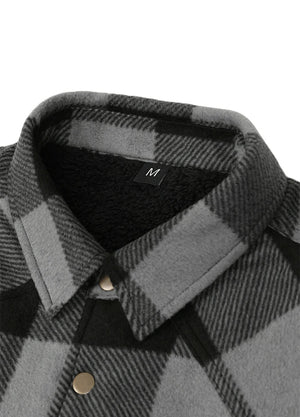 Men's Sherpa Lined Snap Button Shirt Jacket