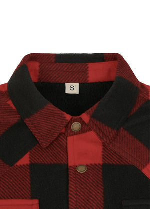 Men's Sherpa Lined Snap Button Shirt Jacket
