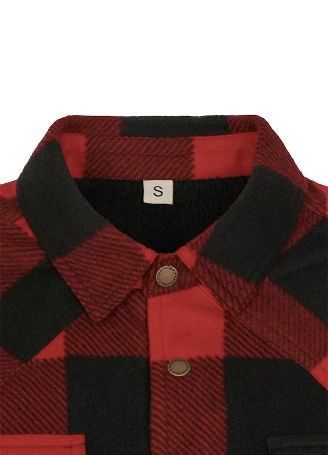 Men's Sherpa Lined Snap Button Shirt Jacket