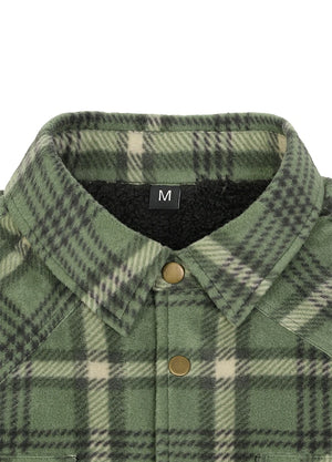 Men's Sherpa Lined Snap Button Shirt Jacket
