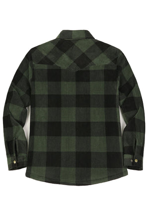 Women's Fleece Lined Snap Button Shirt Jacket