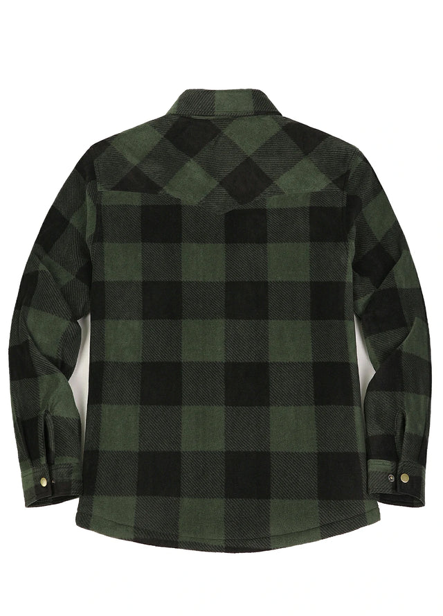 Women's Fleece Lined Snap Button Shirt Jacket