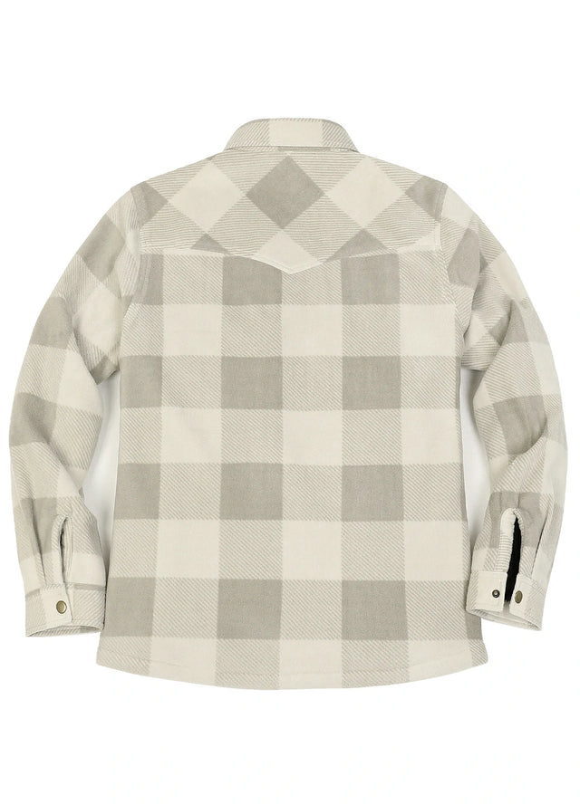 Women's Fleece Lined Snap Button Shirt Jacket