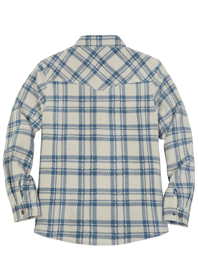 Women's Fleece Lined Snap Button Shirt Jacket