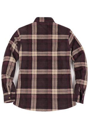 Women's Fleece Lined Snap Button Shirt Jacket