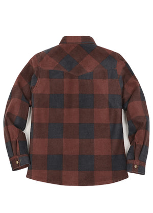 Women's Fleece Lined Snap Button Shirt Jacket