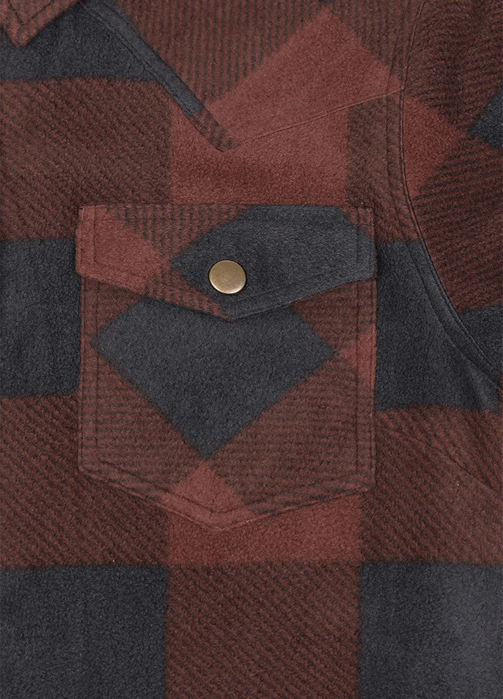 Women's Fleece Lined Snap Button Shirt Jacket