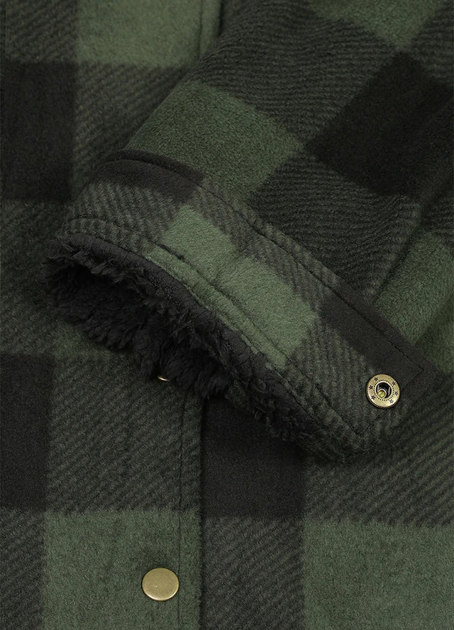Women's Fleece Lined Snap Button Shirt Jacket